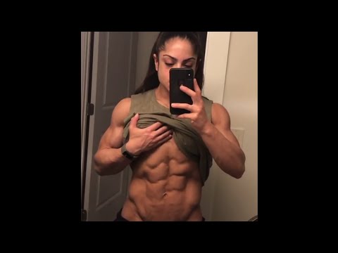 FBB Ariel Khandr flexing shredded abs