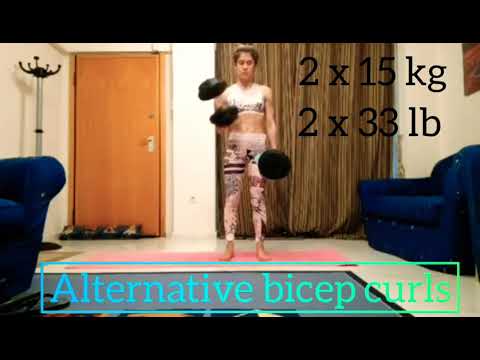 Weighted Alternative bicep curls | Women workout #shorts